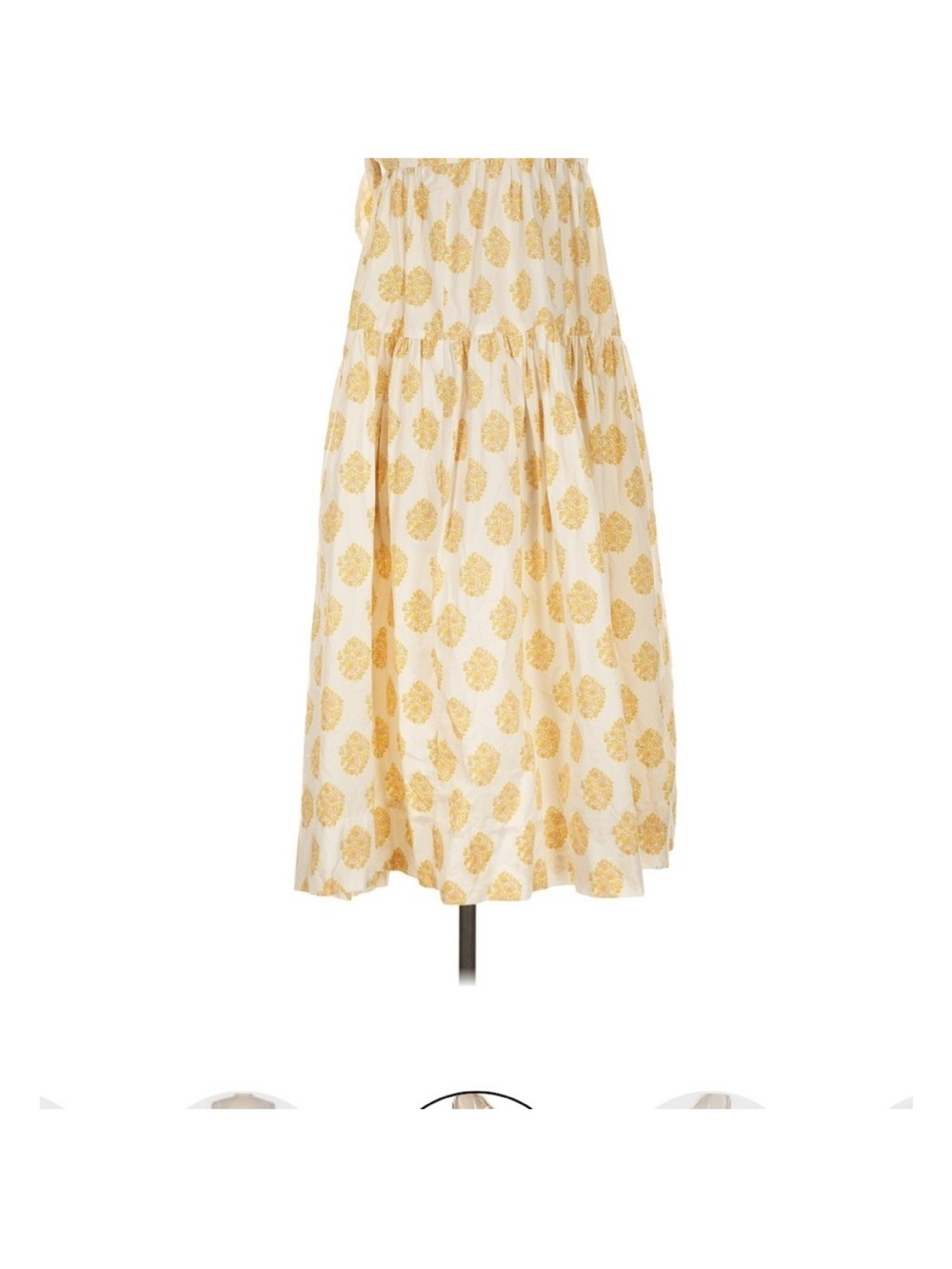 J.Crew Cottagecore Tiered Midi Dress Tie Back Floral Yellow White NWT Size 6 - Picture 7 of 9